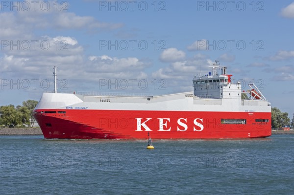 Cargo ship Kess, Warnow, Warnemünde, Rostock, Mecklenburg-Western Pomerania, Germany