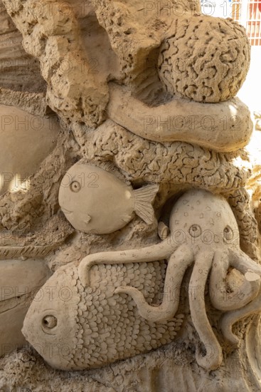 Detail, Poseidon, the god of the sea by Zsolt M.Toth from Hungary, Sandwelt, Warnemünde, Rostock, Mecklenburg-Vorpommern, Germany