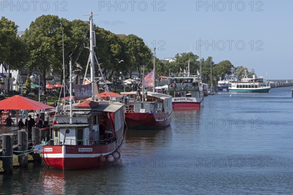 Boats, Der alte Strom, Warnemünde, Rostock, Mecklenburg-Vorpommern, Germany
