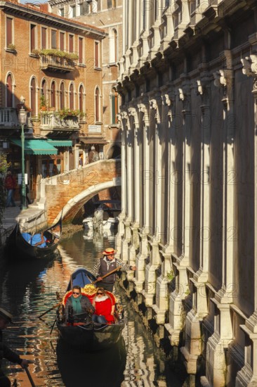 Gondola on the Rio dei Meracoli, Venice, Veneto, Italy