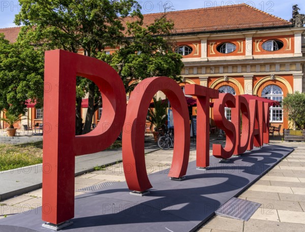 Sign in front of the Film Museum, Potsdam, Brandenburg, Germany