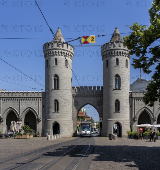 Road traffic, Tram at Nauener Tor, Potsdam, Brandenburg, Germany