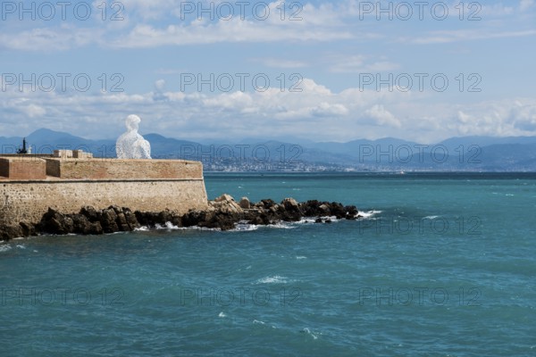 Sculpture made of letters, Le Nomade, artist Jaume Plensa, Antibes, Provence Alpes Côte d'Azur, South of France, France