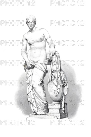 Venus, the Roman goddess of love, erotic desire and beauty, Vatican Museum, Rome, Italy, Historical, digitally restored reproduction of a 19th century model