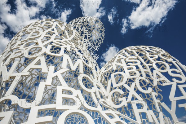Sculpture made of letters, Le Nomade, artist Jaume Plensa, Antibes, Provence Alpes Côte d'Azur, South of France, France