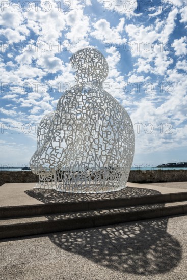 Sculpture made of letters, Le Nomade, artist Jaume Plensa, Antibes, Provence Alpes Côte d'Azur, South of France, France