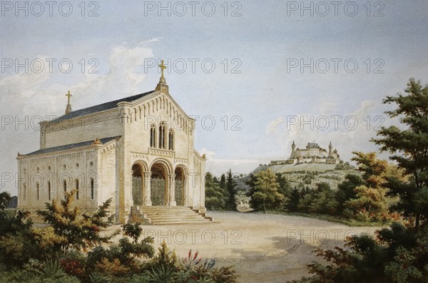 Ducal Mauoleum, burial place of the Dukes of Saxe-Coburg and Gotha and their families, c. 1860, Coburg, Upper Franconia, Bavaria, Germany, Historical, digitally enhanced reproduction of a 19th century model