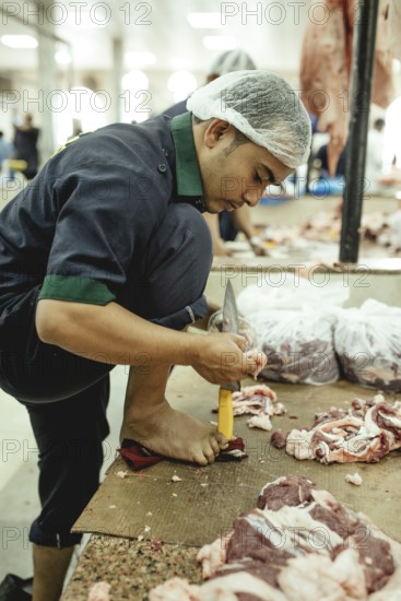 Market hall, section of camel butchers, Salalah, Dhofar, Oman