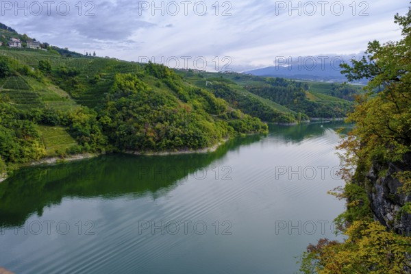 Lago di S. Giustina, from the Ponte di Castellaz, Val di Non, Trentino, Italy