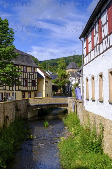 Erft in the old town centre, Bad Münstereifel, Eifel, Euskirchen district, North Rhine-Westphalia, Germany