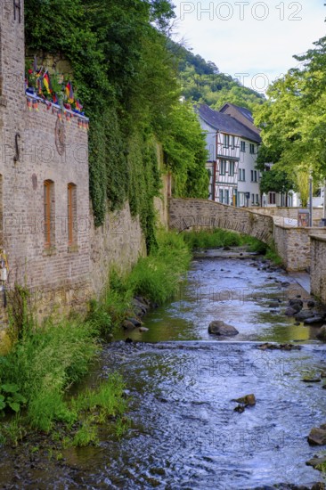 Erft in the old town centre, at the beer house, Bad Münstereifel, Eifel, Euskirchen district, North Rhine-Westphalia, Germany
