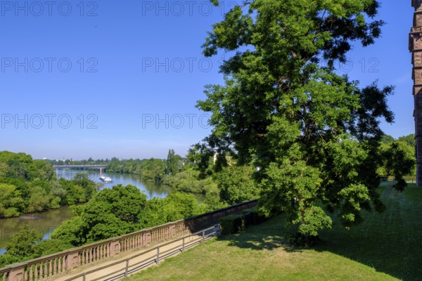 View of the Main, Schlossplatz, Aschaffenburg am Main, Lower Franconia, Franconia, Germany