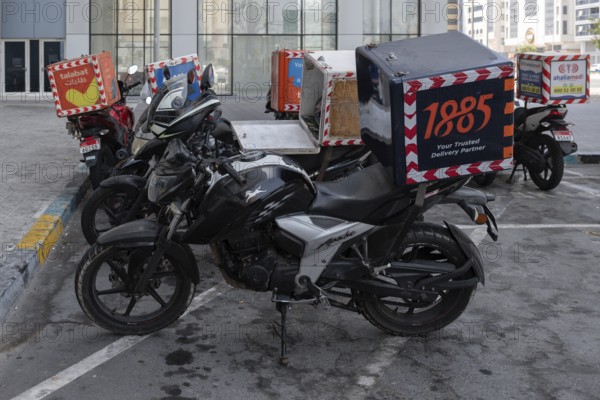 Symbol photo motorbike courier Essen, Abu Dhabi, United Arab Emirates