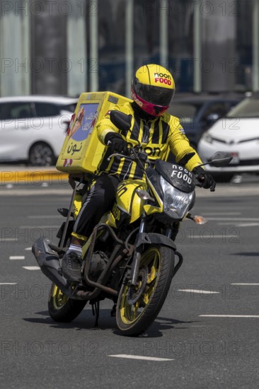 Noon Food motorbike courier, Abu Dhabi, United Arab Emirates