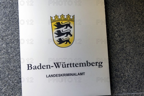 Baden-Württemberg State Office of Criminal Investigation, shield and coat of arms. Stuttgart, Baden-Württemberg, Germany