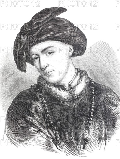 Jan van Eyck (c. 1390 to 1441) was a Flemish painter of the late Middle Ages, digitally enhanced reproduction from a 19th century original, historical, exact date unknown