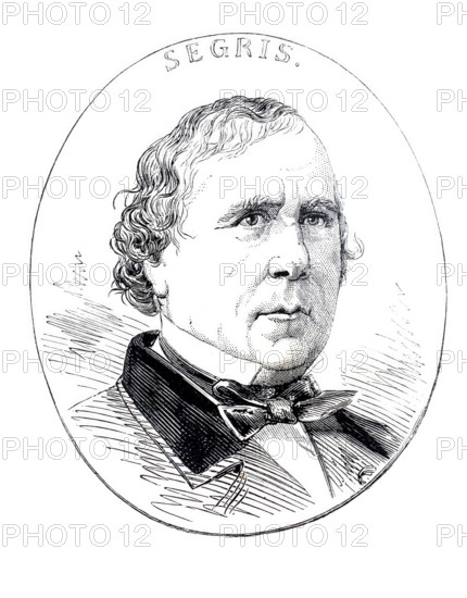 Alexis Emile Segris, born on 4 March 1811, died on 7 September 1880, was a commercial lawyer in Angers (Maine-et-Loire) and a French politician, Historical, digitally enhanced reproduction of a 19th century original