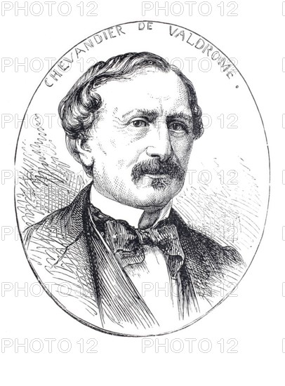 Jean-Pierre Napoleon Eugene Chevandier de Valdrome (15 August 1810 - 2 December 1878) was a French entrepreneur and politician, Historical, digitally enhanced reproduction of a 19th century model