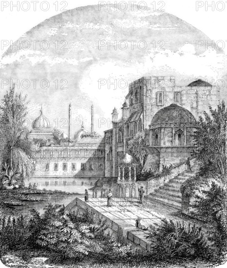 The Palace of the King of Delhi, 1880, India, digitally enhanced reproduction from a 19th century original, historical, exact date unknown