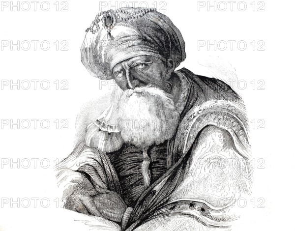 Akbar Shah II (born 22 April 1760, died 28 September 1837), also Akbar II, was 16th emperor of the Indian Mughal Empire from 1806 to 1837, digitally enhanced reproduction from a 19th century original, historical, exact date unknown