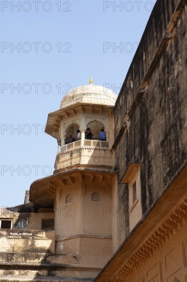 Oriel in the Amber Fort or fortress, Jaipur, Rajasthan, India