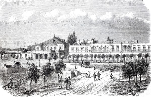 The Tacon Theatre, theatre in Havana in 1870, Cuba, digitally enhanced reproduction from a 19th century original, historical, exact date unknown