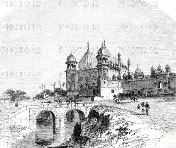 Imperial Palace in Agra, 1860, India, digitally enhanced reproduction from a 19th century original, historical, exact date unknown