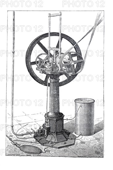 Gas engine, engine after Otto & Langen, around 1887, historical, digitally improved reproduction of a 19th century model