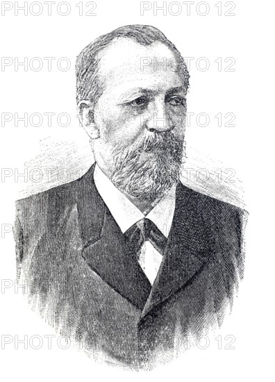 Nicolaus August Otto (10 June 1832 to 26 January 1891) was a German inventor of many details still used today in internal combustion engines, Historical, digitally enhanced reproduction of a 19th century model