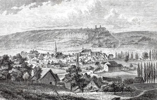 BeilngrieÃŸ in the AltmÃ¼hltal around 1870, District of EichstÃ¤tt, Upper Bavaria, Bavaria, Germany, Historical, digitally enhanced reproduction of a 19th century original