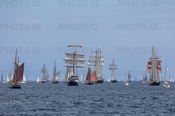 Sailing ships, windjammer parade, Kieler Woche, Kiel Fjord, Kiel, Schleswig-Holstein, Germany