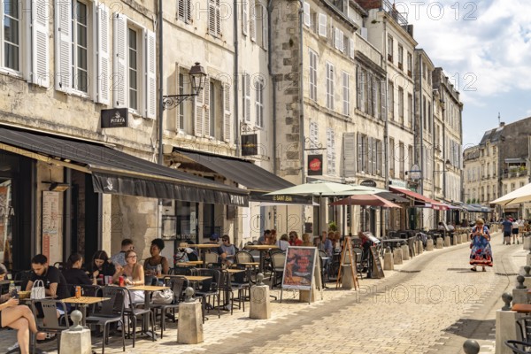 Cafés in the old town centre of La Rochelle, France