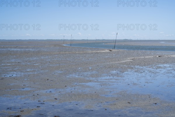Wadden Sea at low tide, Schleswig-Holstein Wadden Sea National Park, Pellworm Island, North Frisia, North Sea, Schleswig-Holstein, Germany