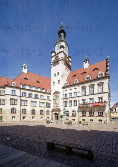 Town Hall on the Obermarkt, by master builder Karl Otto Richter and Hugo Licht, listed building, historic centre of Döbeln, Saxony, Germany