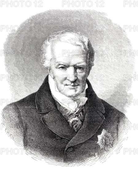 Friedrich Wilhelm Heinrich Alexander von Humboldt (14 September 1769 - 6 May 1859) was a German explorer, Historical, digitally enhanced reproduction of a 19th century original