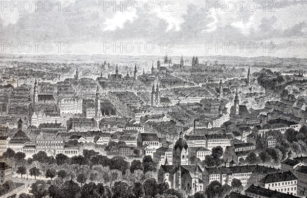 View of Brelau around 1890, Silesia, Germany, today Poland, Historical, digitally enhanced reproduction of a 19th century original