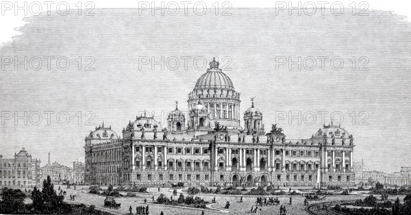 Prize-winning design for the Reichstag building by Professor Thierlich, c. 1882, Berlin, Germany, Historical, digitally enhanced reproduction of a 19th century model