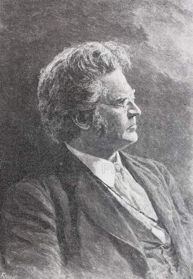 Björnstjerne Martinius Björnson (8 December 1832 - 26 April 1910) was a Norwegian poet, winner of the Nobel Prize for Literature and politician, Historical, digitally enhanced reproduction of a 19th century original