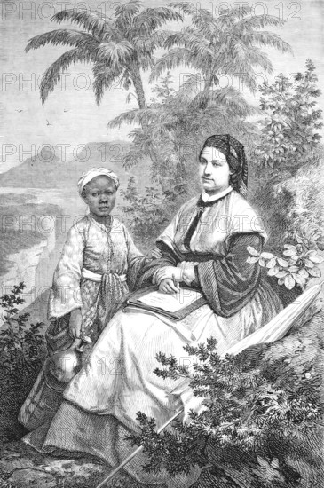Alexandrine, Alexine, Pieternella FranÃ§oise Tinne (17 October 1835 - 1 August 1869) was a Dutch adventurer, African explorer and photographer, Historical, Reproduction from an original with a scene from the 19th century