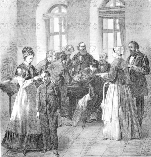 Friedrich Wilhelm Ernst Albrecht von Graefe (22 May 1828 - 20 July 1870) was a German ophthalmologist, royal Prussian Privy Medical Councillor and full professor of ophthalmology, which he reformed, at the Friedrich Wilhelm University of Berlin, Historical, Reproduction of a 19th century scene