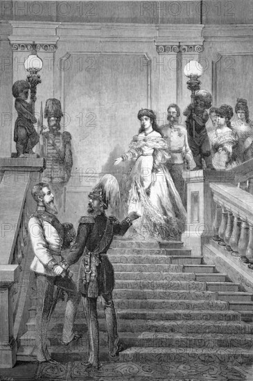 Reception of the Crown Prince of Prussia in Vienna, 1869, Historical, Reproduction from a 19th century scene