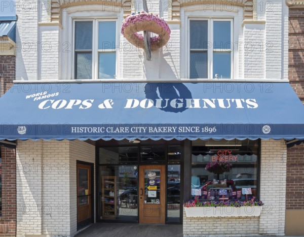 Clare, Michigan, The Cops and Doughnuts doughnut shop and bakery in a rural Michigan town. The shop opened in 1896 as the Clare City Bakery, it was bought and renamed by members of the Clare police department in 2009
