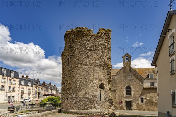 The Porte Saint Roch gate and Saint Roch chapel in Bonneval, Centre-Val de Loire, France