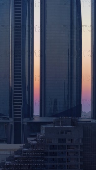 UAE, United Arab Emirates, Abu Dhabi downtown panorama and financial center skyline