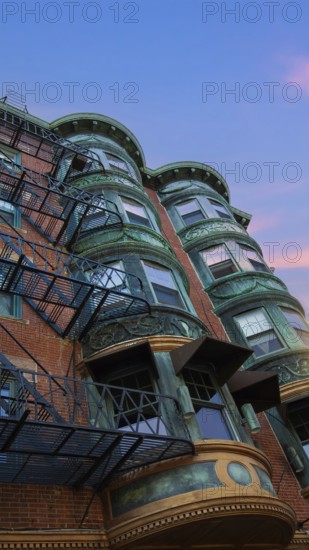 Boston downtown and historic center streets near Freedom Trail and Beacon Hill