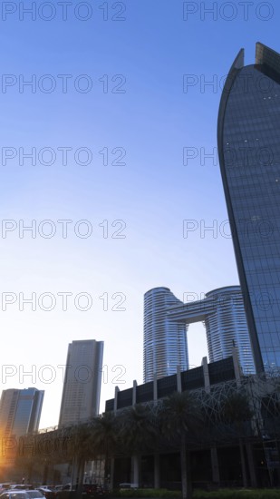 UAE, Dubai downtown financial skyline and business shopping center near Dubai Mall