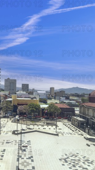 Costa Rica, colorful San Jose streets in historic city center plaza. Caribbean cruise vacation