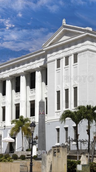 San Juan, Puerto Rico, February 10, 2025: Puerto Rico, San Juan Carlos Albizu University building in historic city center