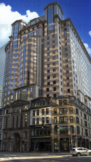 Boston downtown and historic center streets near Freedom Trail and Beacon Hill