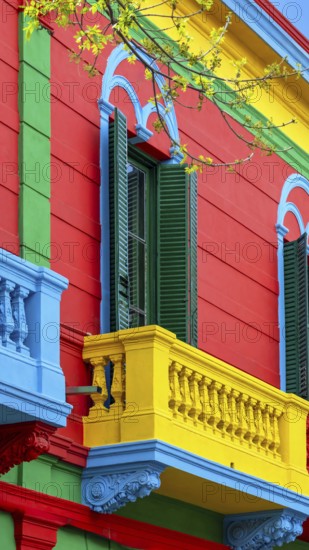 Argentina, colorful buildings of El Caminito, a popular tourist destination in Buenos Aires